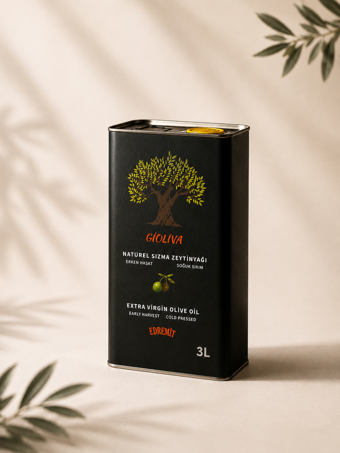 Edremit Erken Hasat Soğuk Sıkım Natürel Sızma Zeytinyağı – 3 L